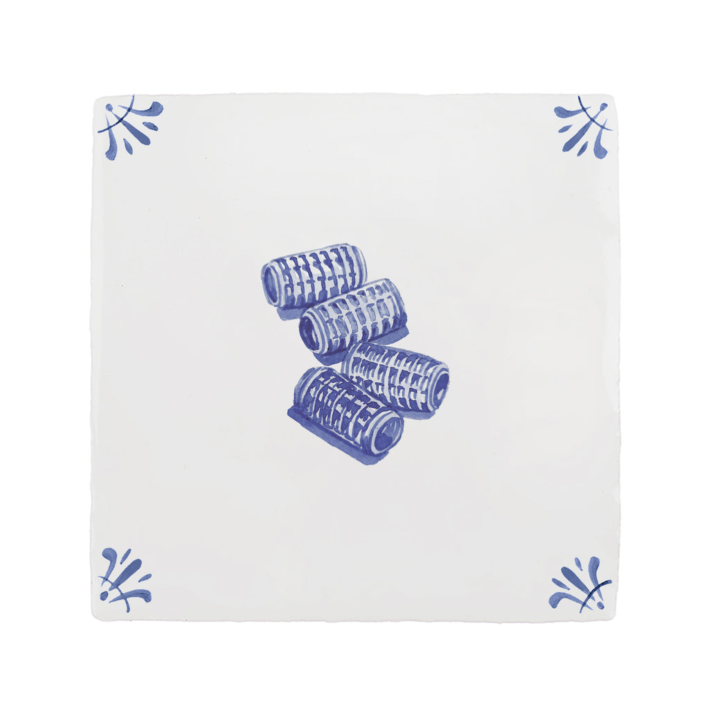 Hair Curlers Delft Tile