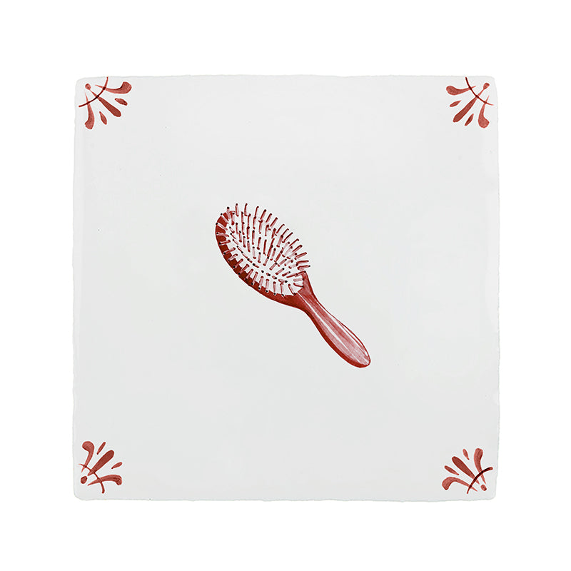 Hairbrush Delft Tile