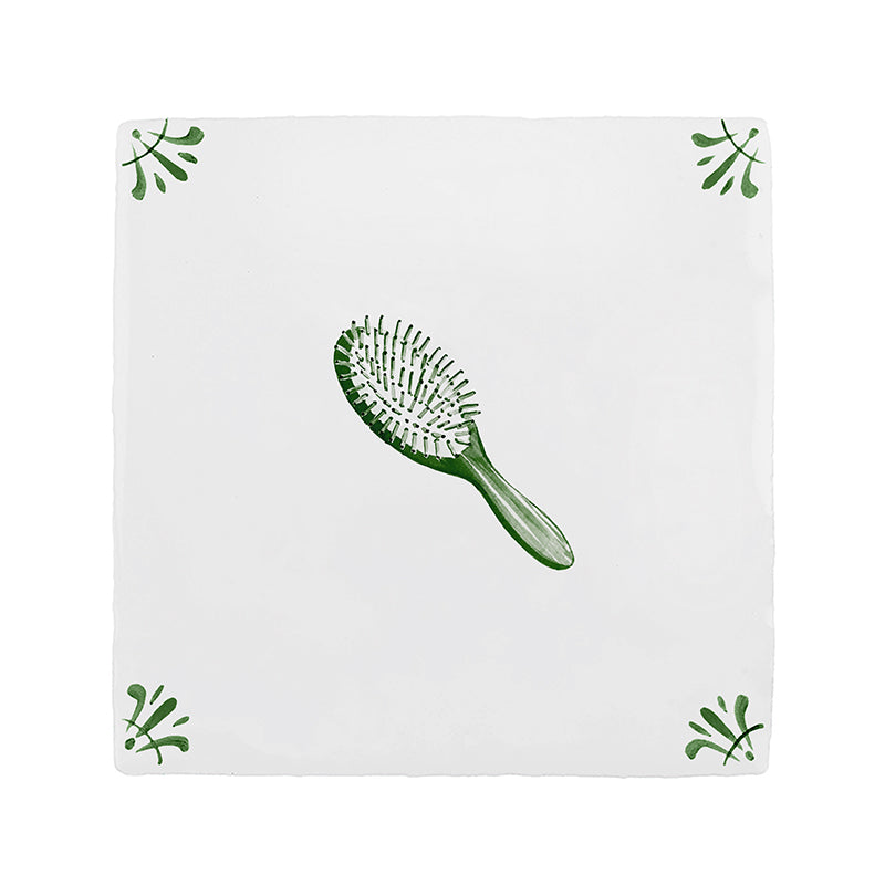 Hairbrush Delft Tile