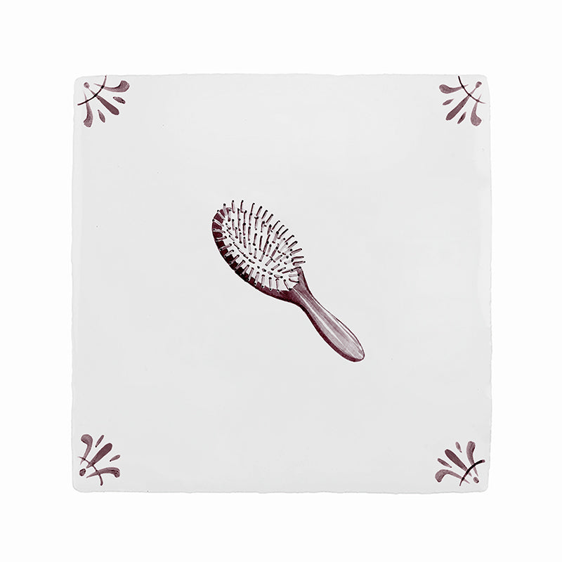 Hairbrush Delft Tile