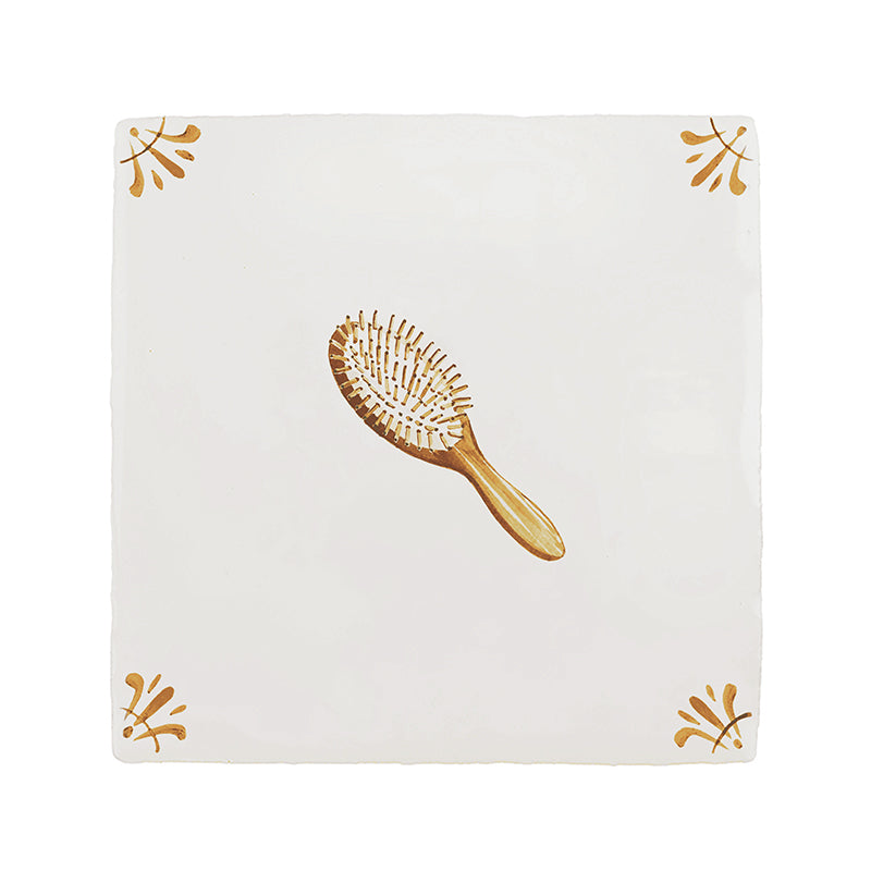 Hairbrush Delft Tile