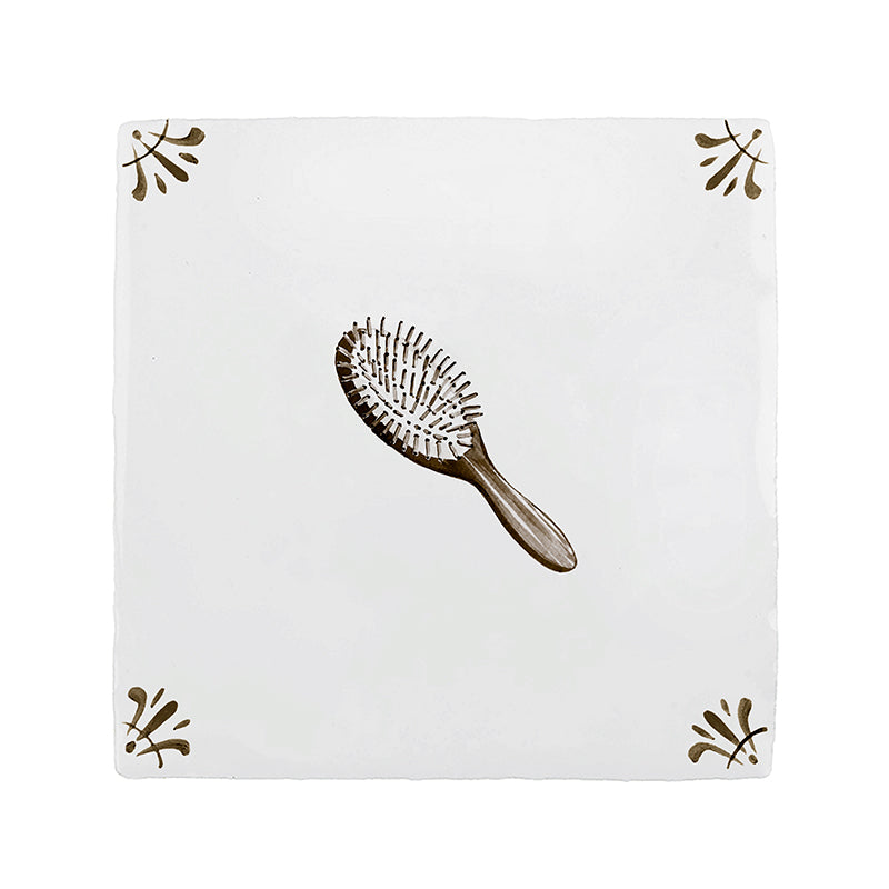 Hairbrush Delft Tile
