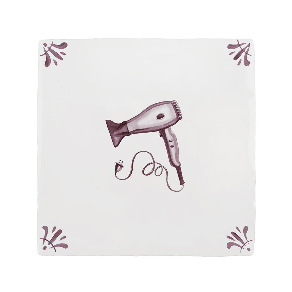 Hair Dryer Delft Tile