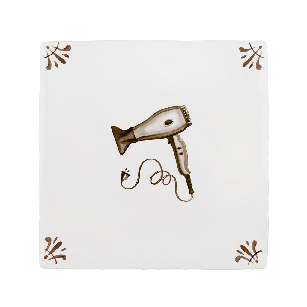 Hair Dryer Delft Tile