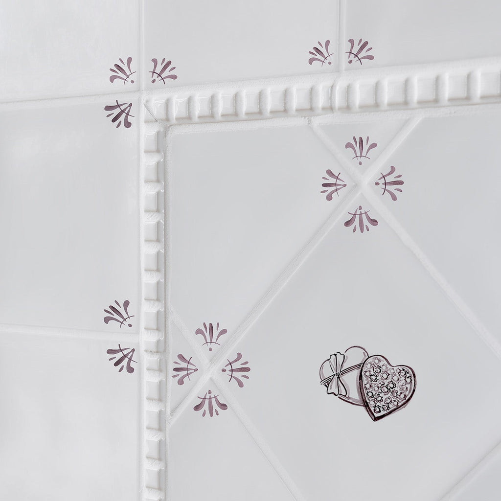 Heart Shaped Box of Chocolates Delft Tile