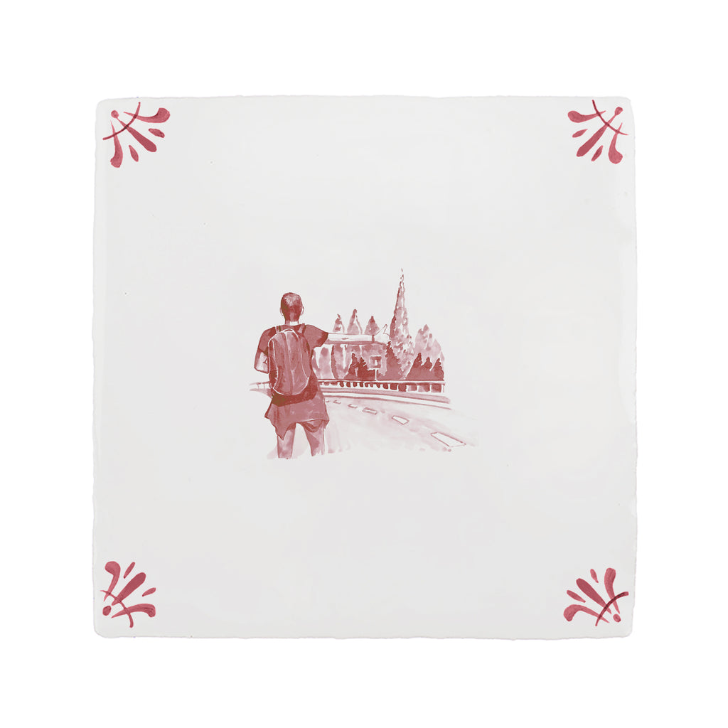 Hitch Hikers Delft Tile