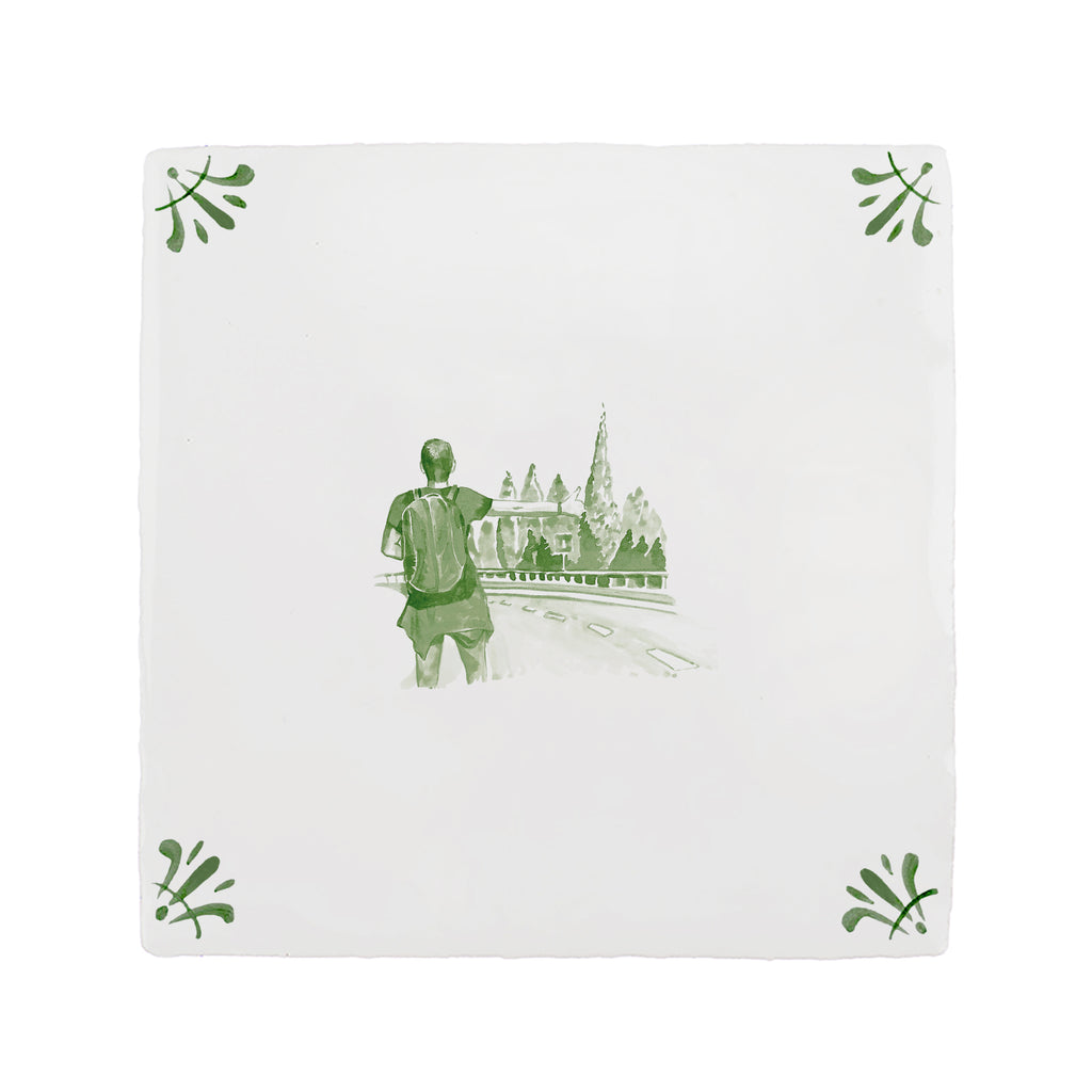 Hitch Hikers Delft Tile