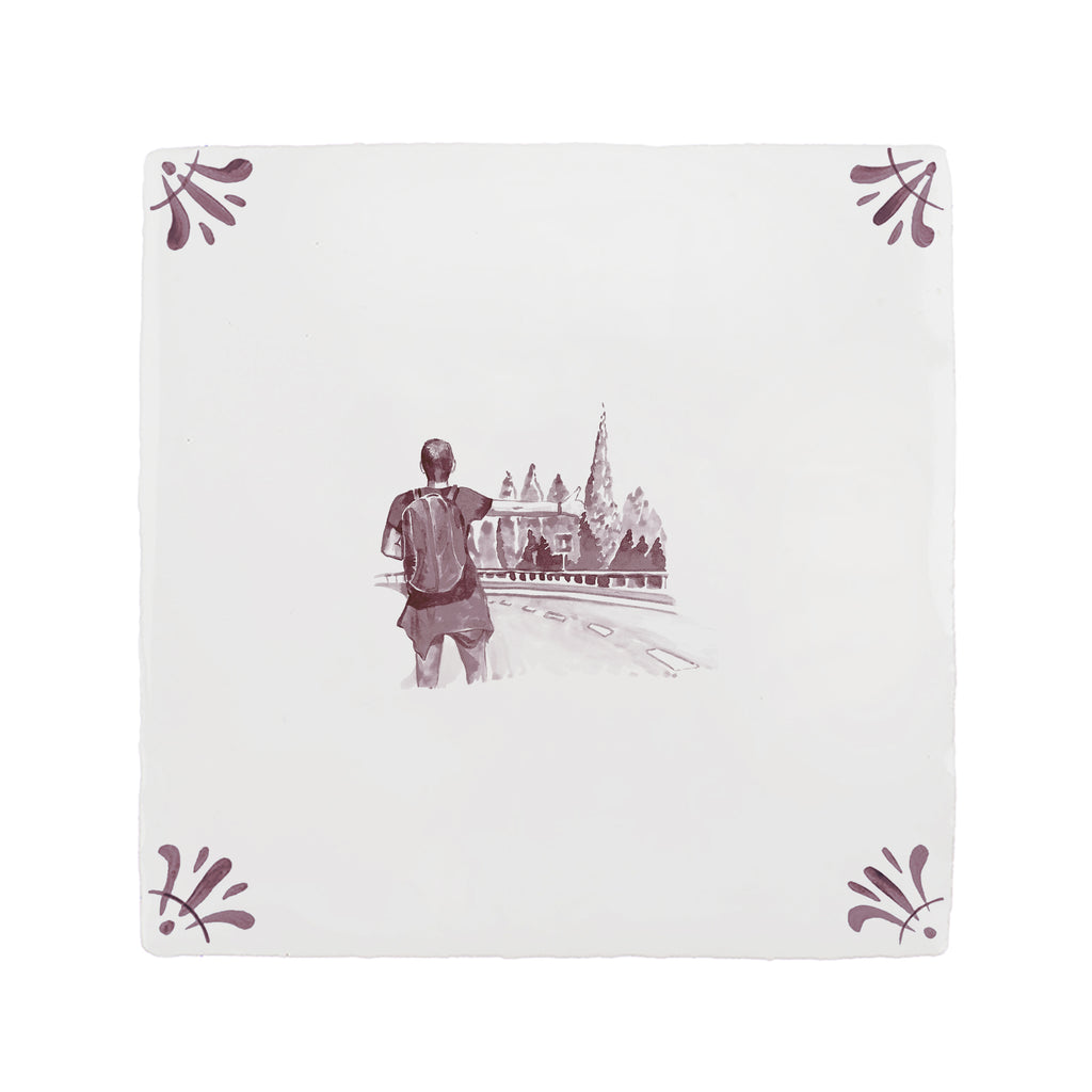 Hitch Hikers Delft Tile