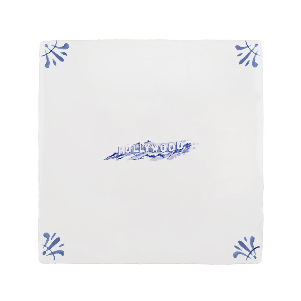 Hollywood Sign Delft Tile