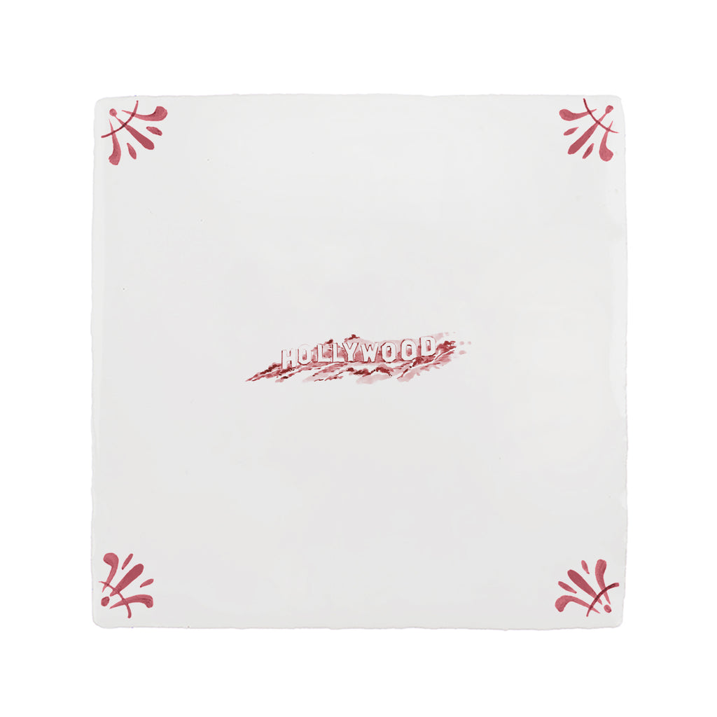 Hollywood Sign Delft Tile