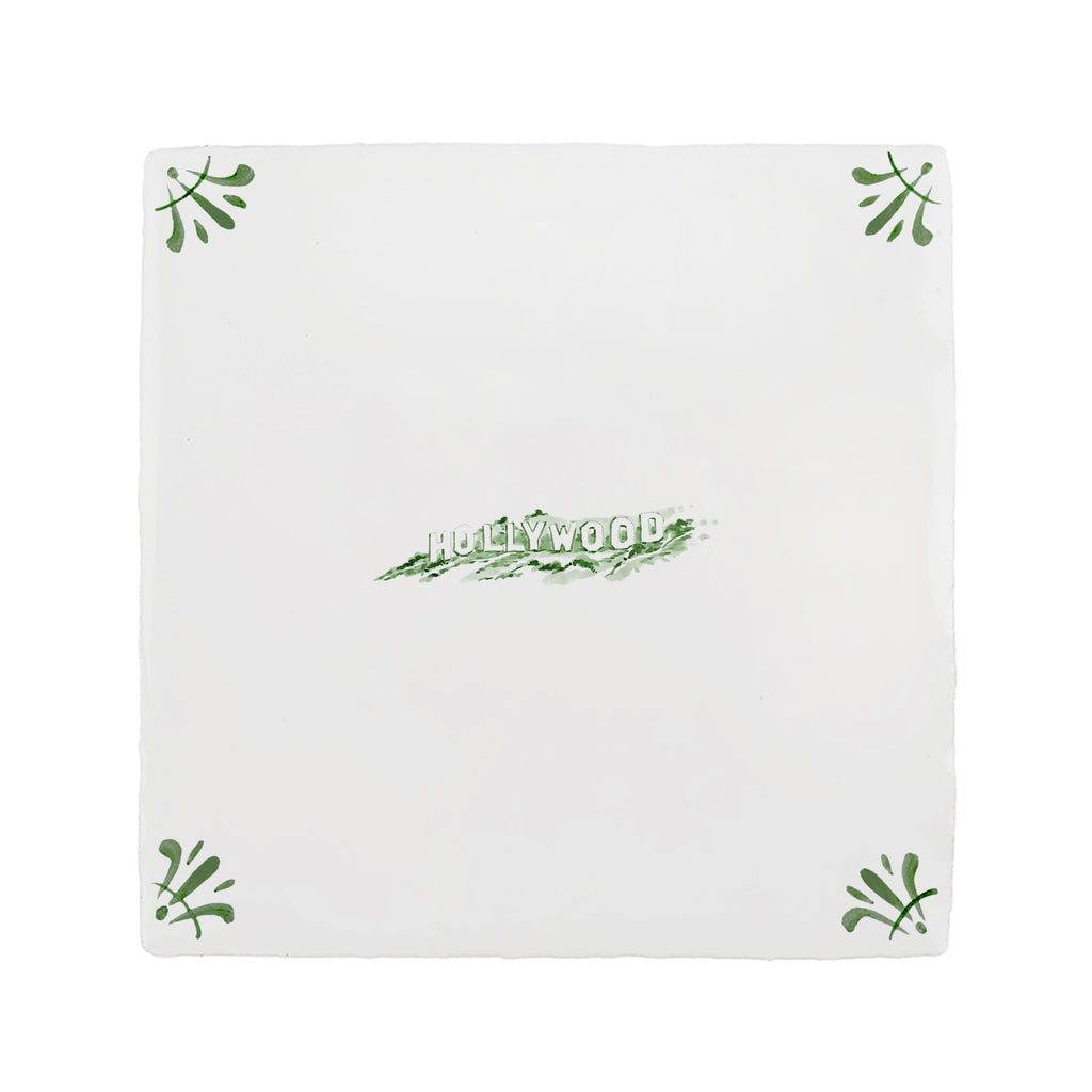 Hollywood Sign Delft Tile