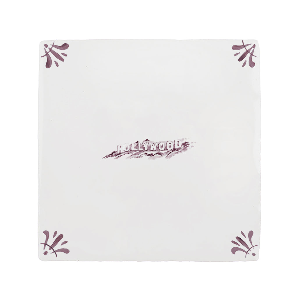 Hollywood Sign Delft Tile