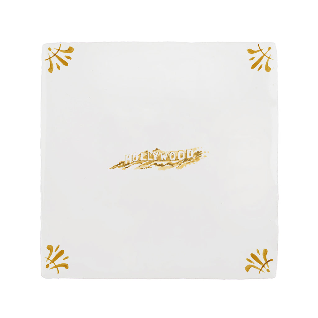 Hollywood Sign Delft Tile