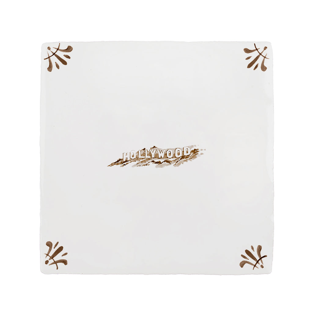Hollywood Sign Delft Tile