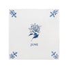 Honeysuckle Delft Tile, Gold Lustre