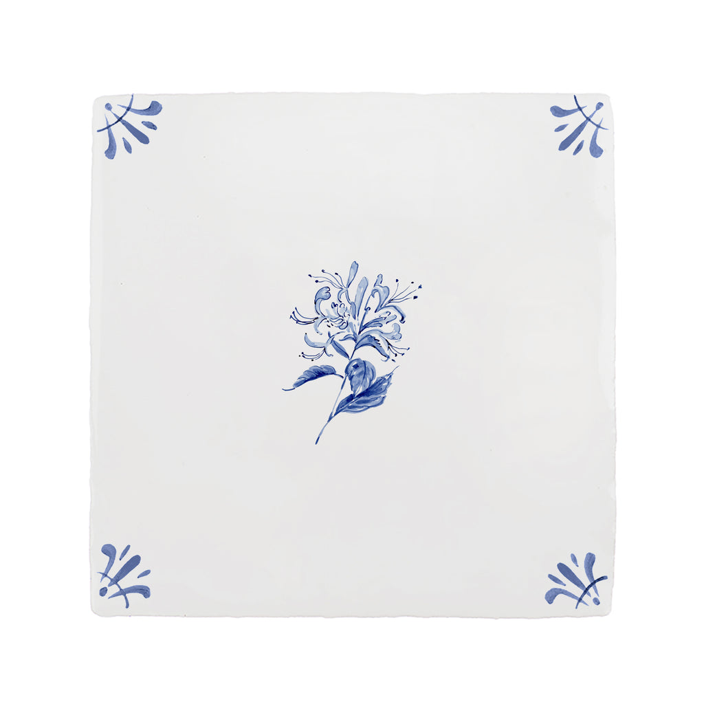 Honeysuckle Delft Tile, 15cm Sample
