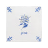 Honeysuckle Delft Tile, Gold Lustre
