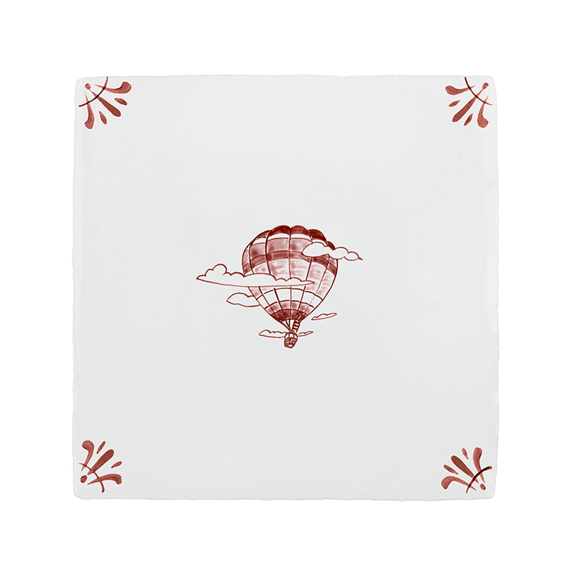 Hot Air Balloon Delft Tile