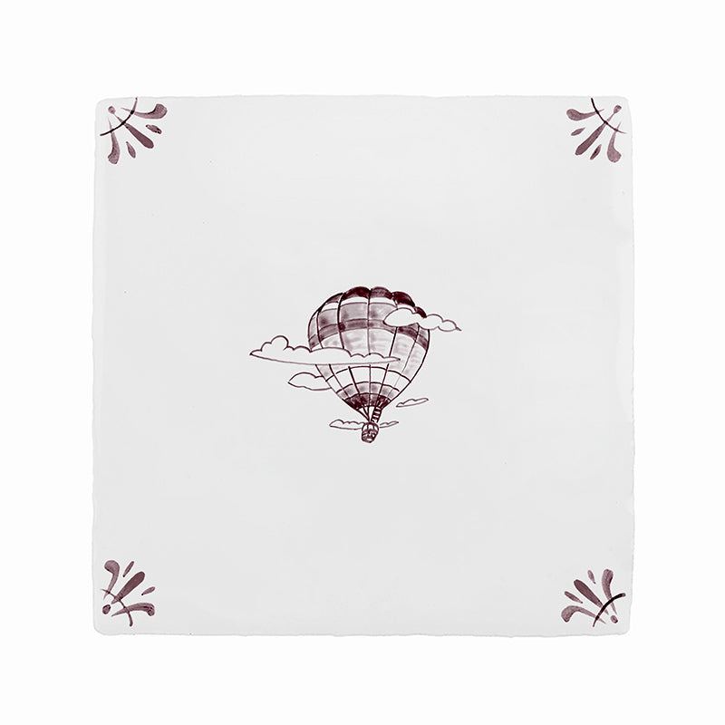 Hot Air Balloon Delft Tile