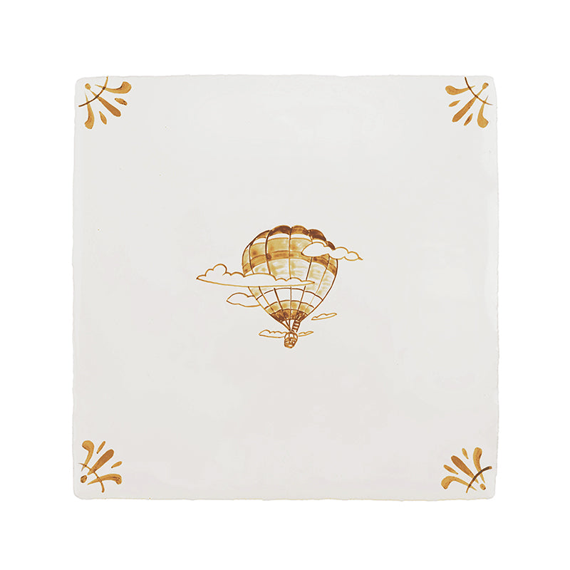Hot Air Balloon Delft Tile