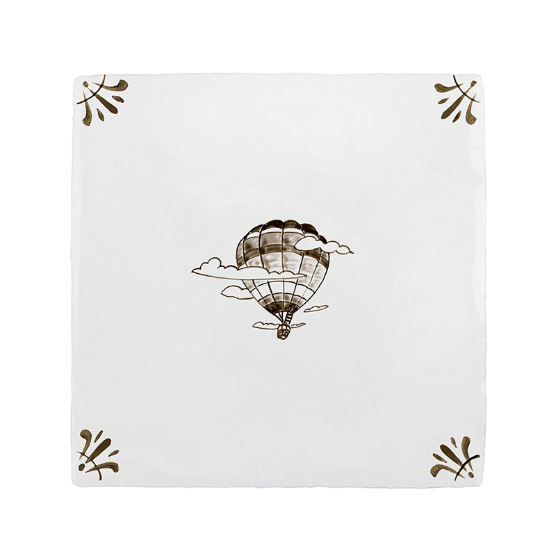 Hot Air Balloon Delft Tile