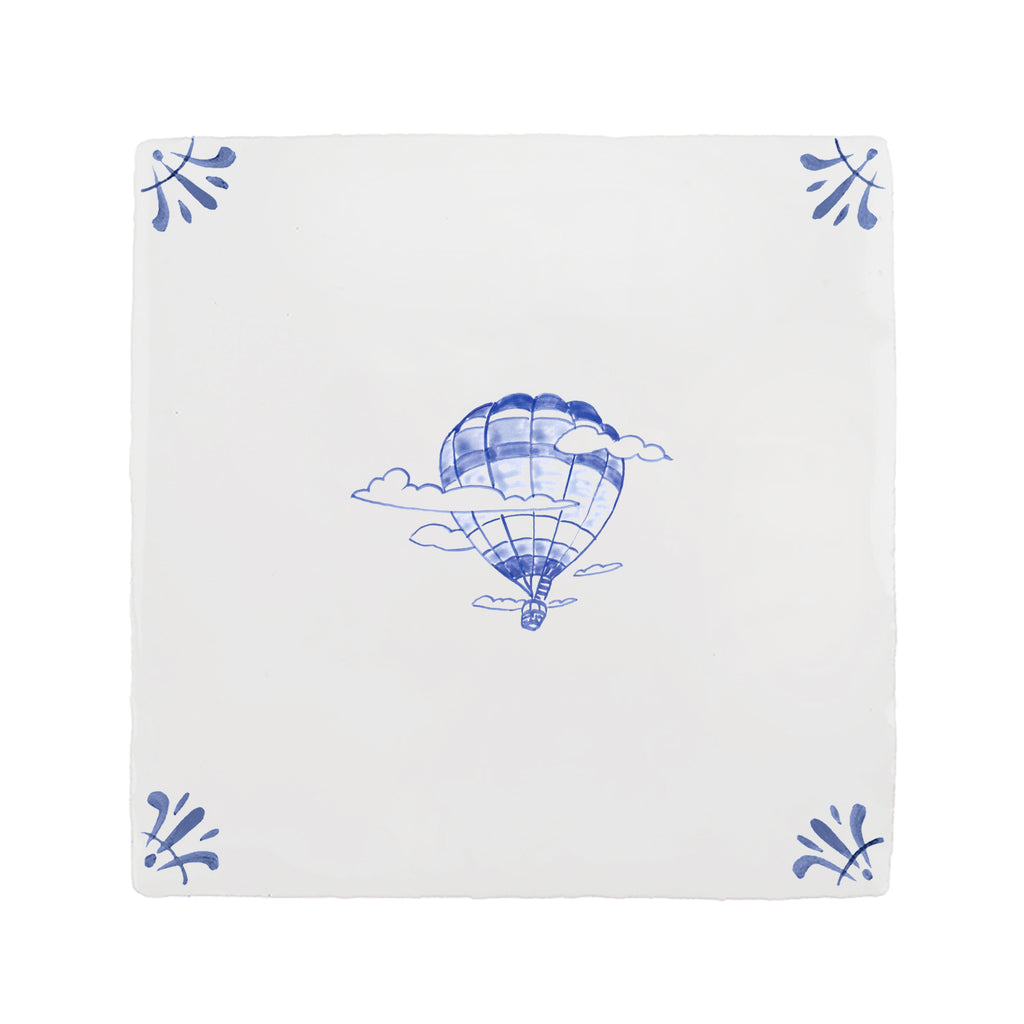 Hot Air Balloon Delft Tile