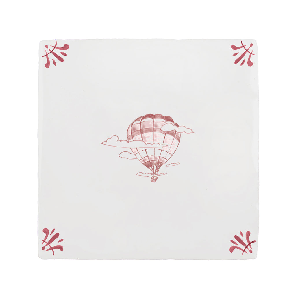 Hot Air Balloon Delft Tile