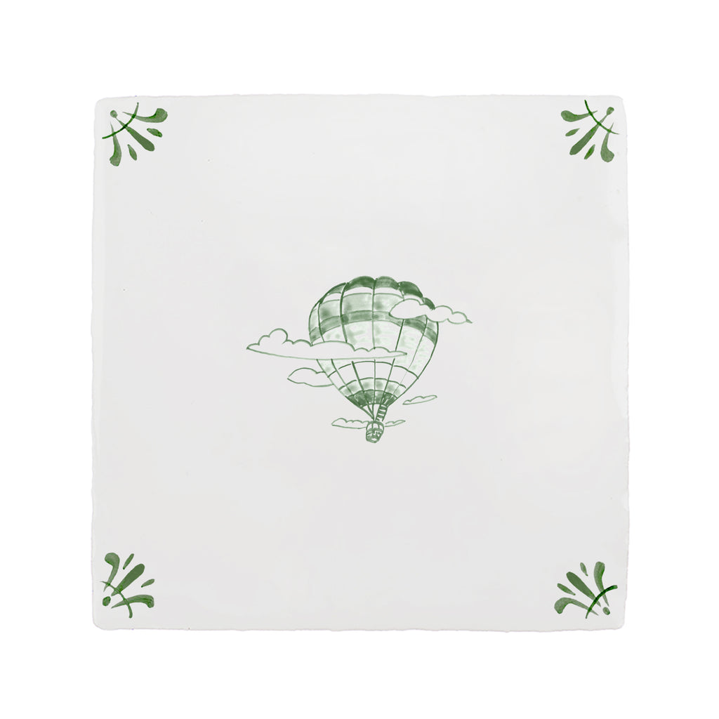 Hot Air Balloon Delft Tile