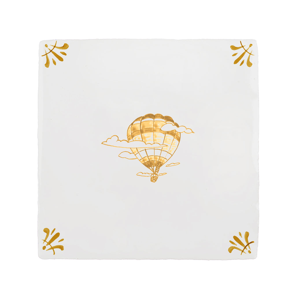 Hot Air Balloon Delft Tile