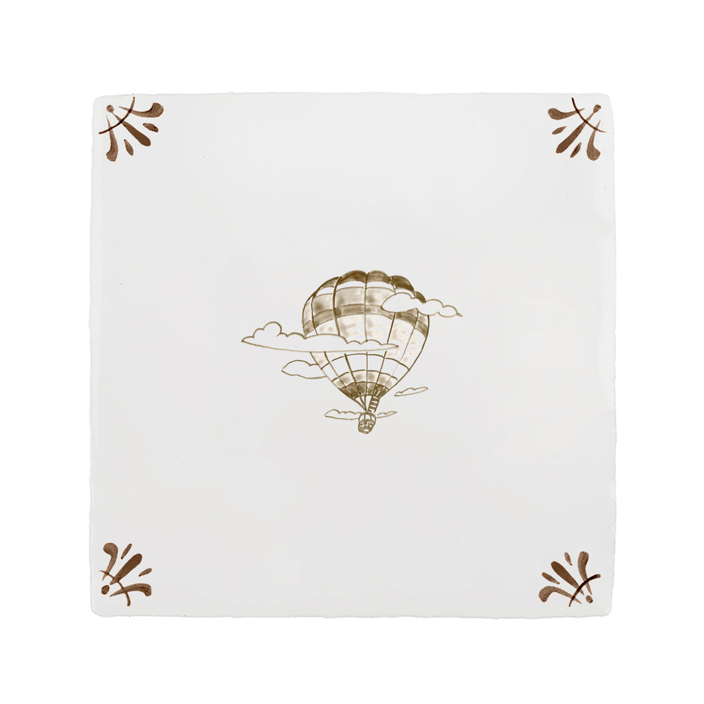 Hot Air Balloon Delft Tile