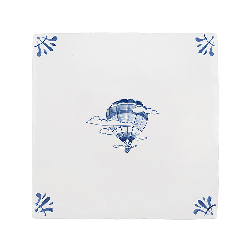 Hot Air Balloon Delft Tile