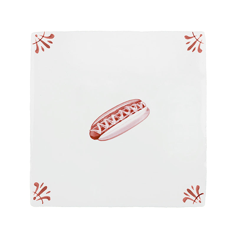 Hot Dog Delft Tile