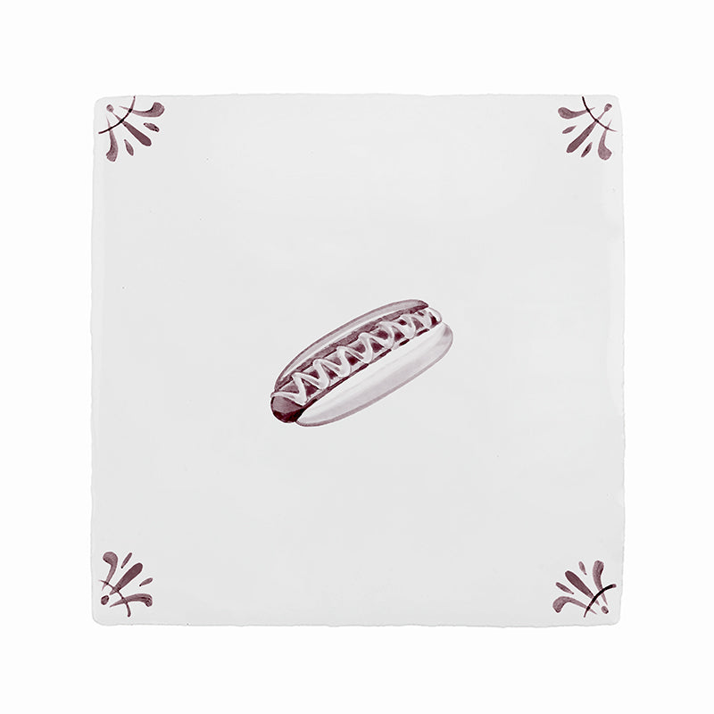 Hot Dog Delft Tile