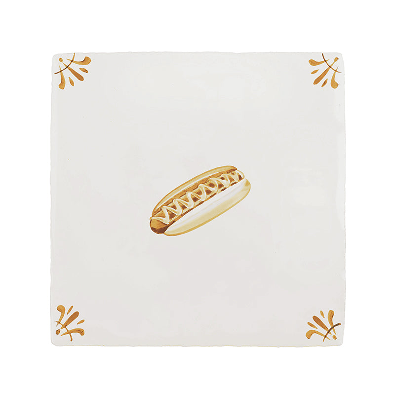 Hot Dog Delft Tile