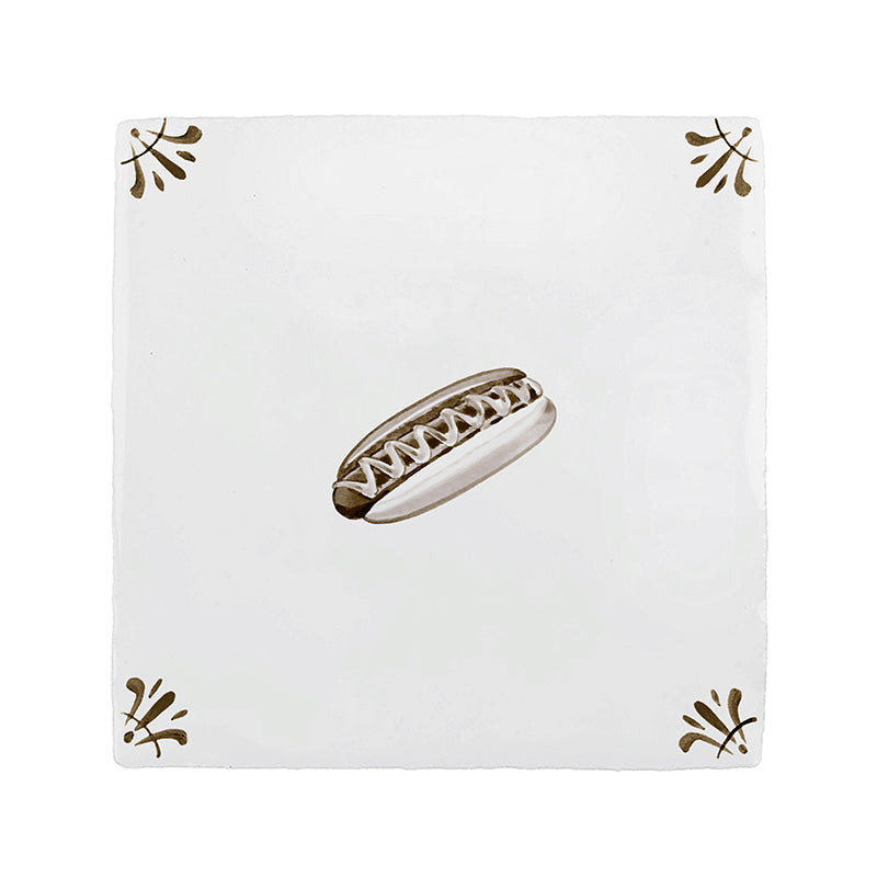 Hot Dog Delft Tile
