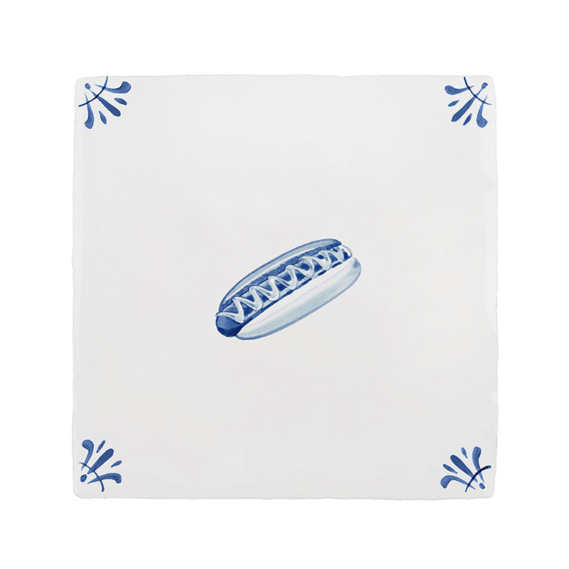 Hot Dog Delft Tile