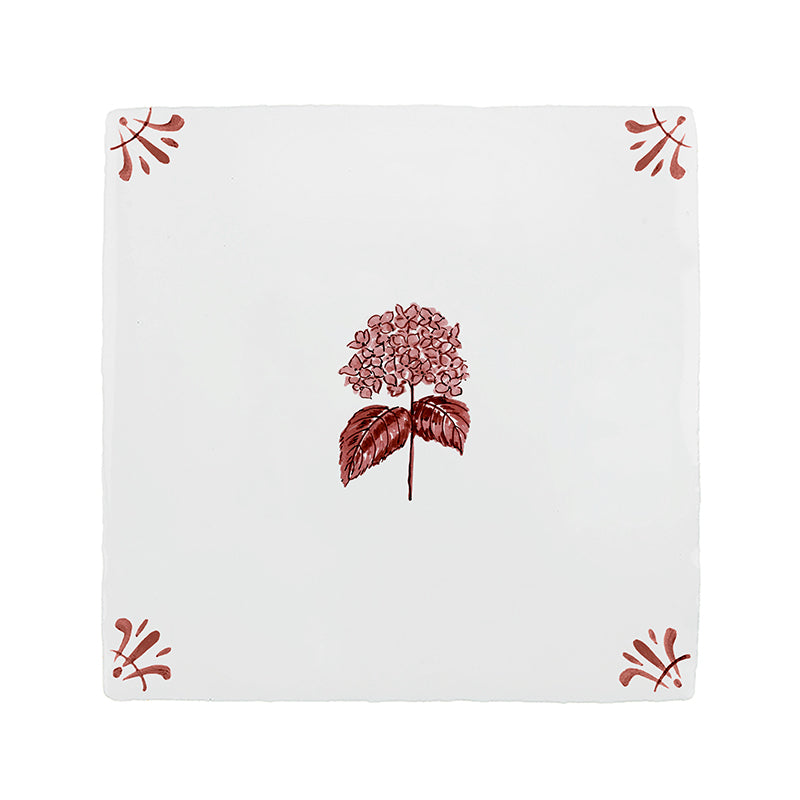Hydrangea Delft Tile
