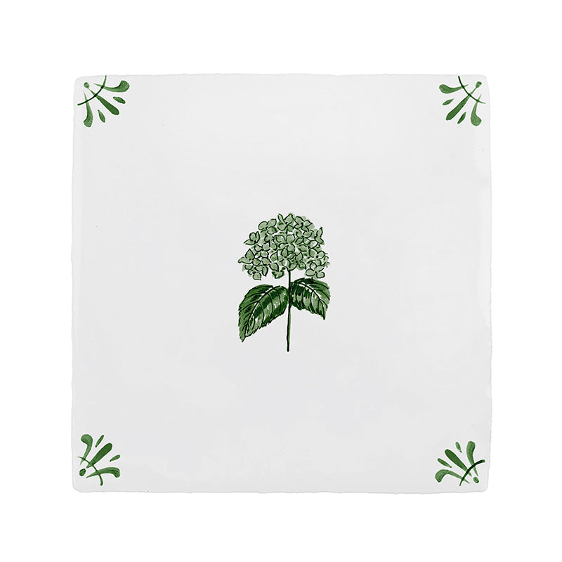 Hydrangea Delft Tile