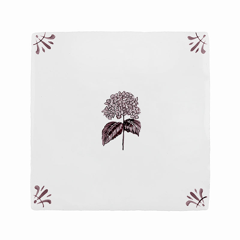 Hydrangea Delft Tile