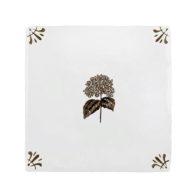 Hydrangea Delft Tile