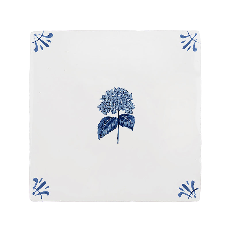 Hydrangea Delft Tile