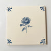 Chrysanthemum Delft Tile, Blue