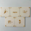 End of Line, set of 5 Mustard Delft Tiles