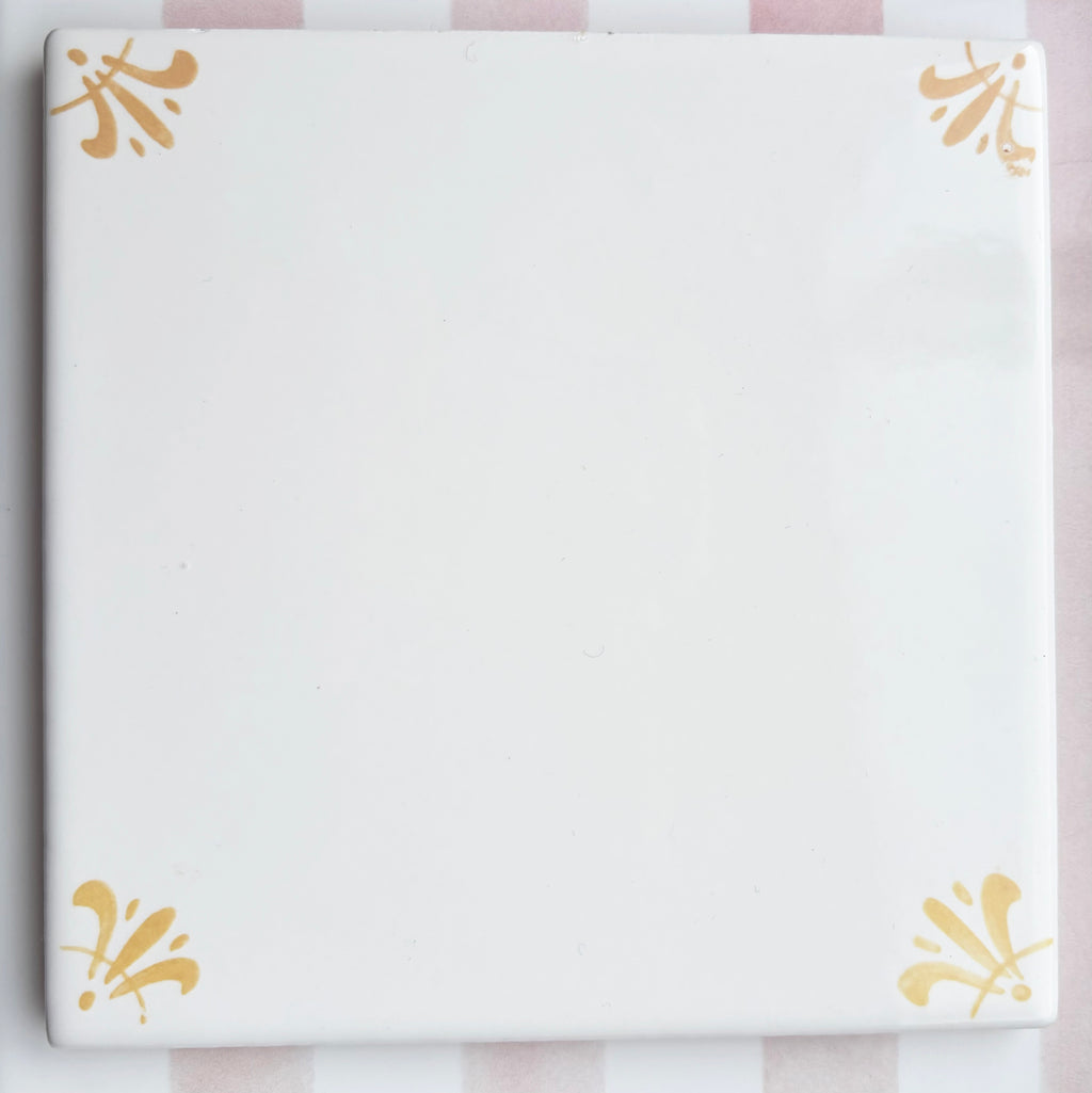 Seconds, Corners Only Delft Tile, Mustard