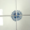 Seconds, Set of 8 Delft Tiles, Petal Corners