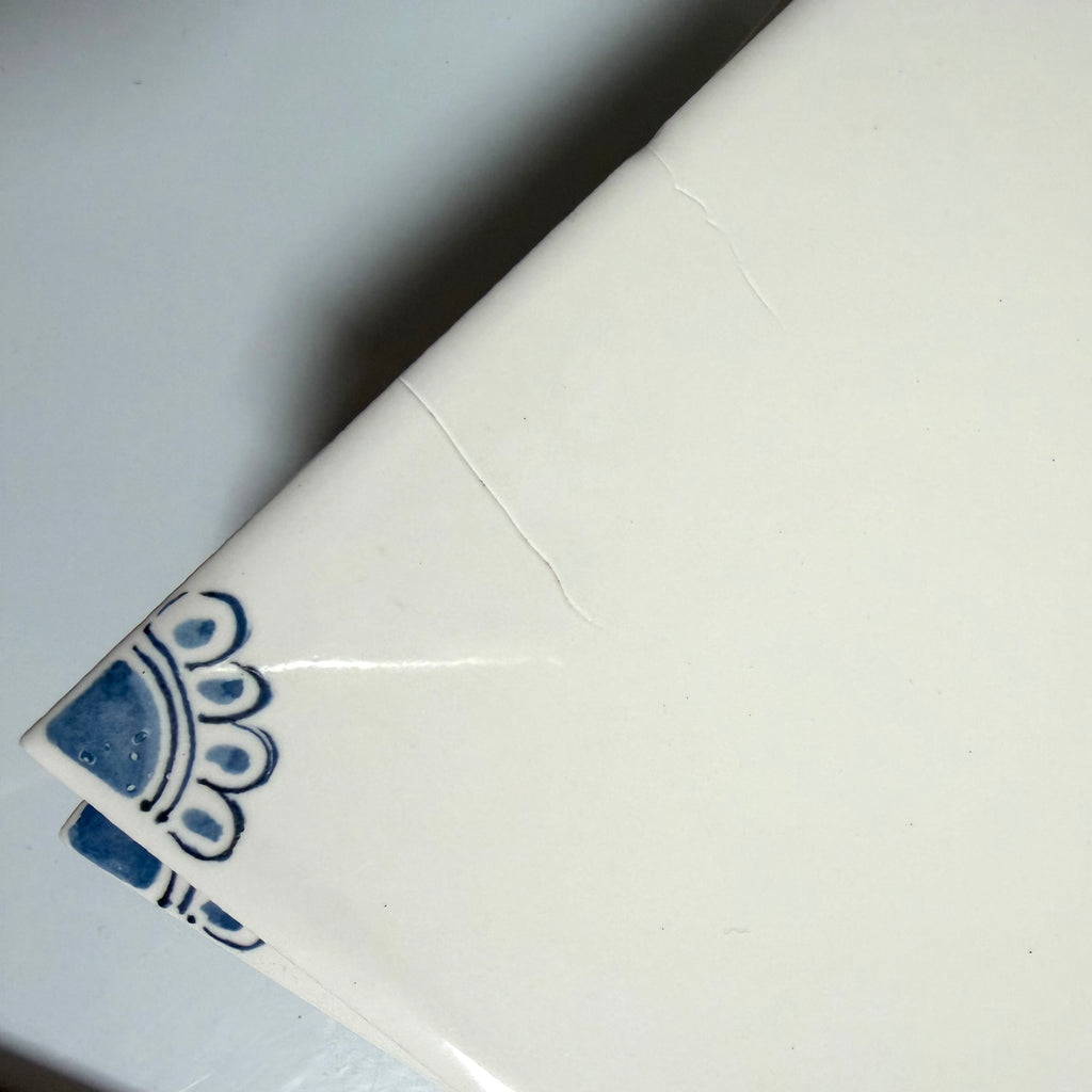 Seconds, Set of 8 Delft Tiles, Petal Corners