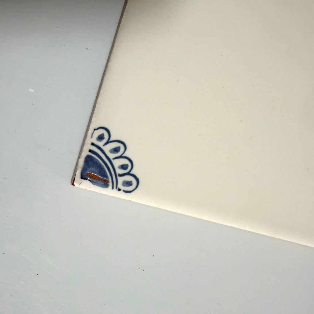 Seconds, Set of 8 Delft Tiles, Petal Corners