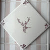 End of Line, Stag Delft Tile, Diagonal, Manganese