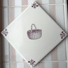 End of Line, Wicker Basket Delft Tile, Diagonal, Manganese