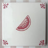 End of Line, Watermelon Delft Tile, Crimson